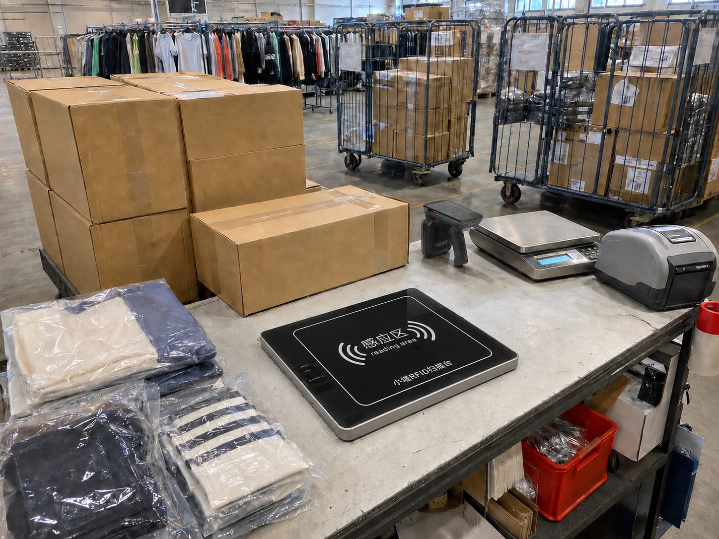 handheld RFID scanner for apparel warehouse inventory